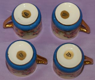 4 Tiny Royal Vienna Ackermann Fritze Beehive Coffee Tea Cup Teacup And & Saucer 5
