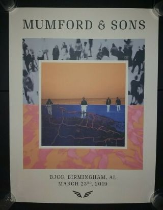 Mumford & Sons Vip 2019 Birmingham Show Poster Tour Print Lithograph Bjcc Delta