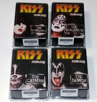 Kiss Band Makeup Kit 4pc Set Gene Simmons Ace Frehley Peter Paul Stanley