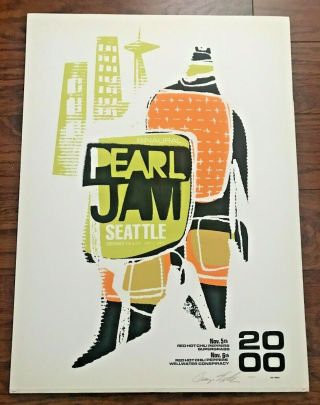 Pearl Jam 2000 Seattle 11/5 - 6/00 Tour Poster Ames Bros Signed & 249/1200