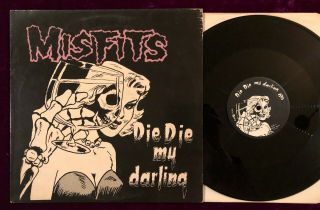 Rare 1984 Misfits Die Die My Darling 12 " Vg,  /ex,  1st Press Peach Logo Off - White