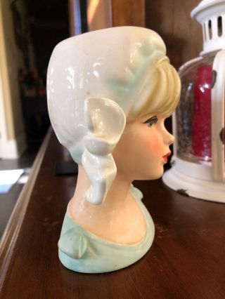 Rare Japan 5 1/2” Lady headvase Head Vase 3