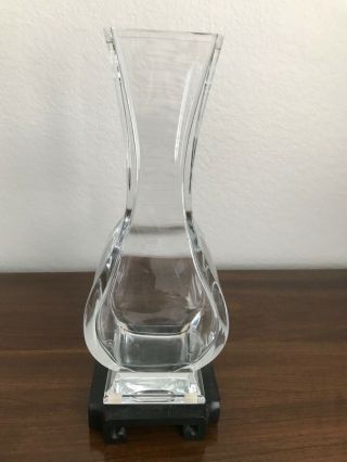 Baccarat Crystal " Lotus " Vase With Stand - Owner