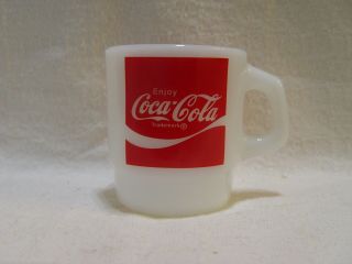 Vintage Anchor Hocking Coca - Cola Coke Soda Advertising Coffee Mug Fire King