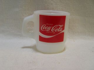 Vintage Anchor Hocking Coca - Cola Coke Soda Advertising Coffee Mug Fire King 2