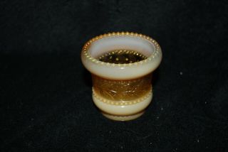 Victorian Greentown Holly Amber Opalescent Toothpick Holder 1903