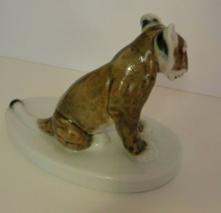 Vintage/Antique Meissen Porcelain Lion Cub Figurine Art Nouveau 8