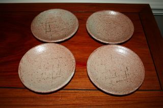 Warren Mackenzie - Studio Pottery - Four (4) Small Shino Plates - No Mark