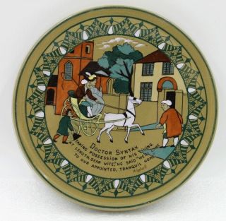 Buffalo Pottery Emerald Deldare Ware 1911 Doctor Syntax 6 1/8” Trivet Hot Plate