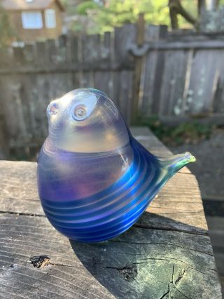 Vintage Large Orient And Flume Iridescent Bird Paperweight 2