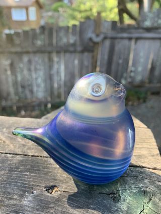 Vintage Large Orient And Flume Iridescent Bird Paperweight 3