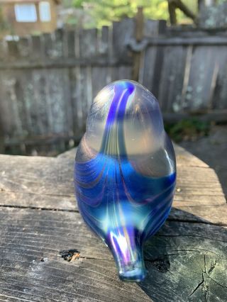 Vintage Large Orient And Flume Iridescent Bird Paperweight 4