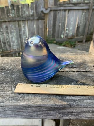 Vintage Large Orient And Flume Iridescent Bird Paperweight 8
