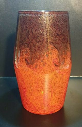 Monart/vasart/strathearn Perthshire Scottish Glass Vase Orange Gold Aventurine 1