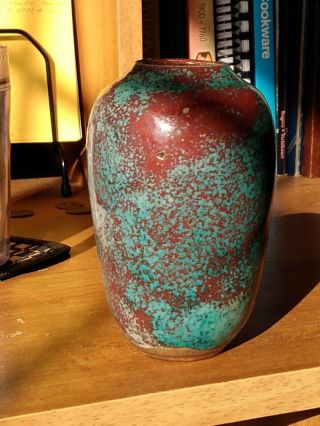 Jugtown Pottery Chinese Blue Vase Ben Owen Era