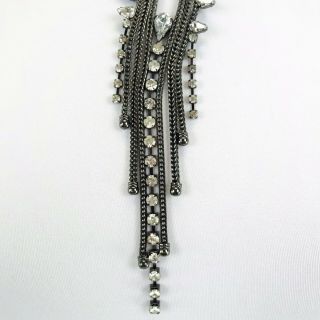 Miranda Lambert UNLABELED Black Metal Jemstone Multi Chain Necklace 2