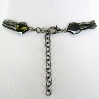 Miranda Lambert UNLABELED Black Metal Jemstone Multi Chain Necklace 3