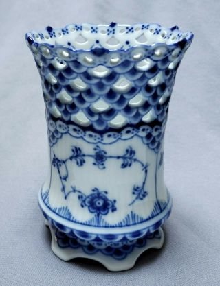 Royal Copenhagen Blue Fluted: Unusual Full Lace 1016 Cigar Holder / Vase