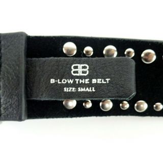 Miranda Lambert B - LOW THE BELT Black Leather Silver Studded Belt Size Small 2