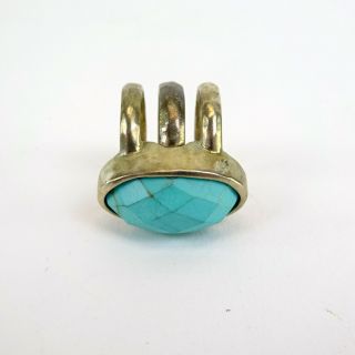 Miranda Lambert Unlabeled Silver - Colored Turquoise Stone Two Piece Ring Size 6