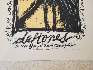Deftones Minneapolis MN 12/19/06 Jermaine Rogers Signed and Numbered 27 for 30. 2
