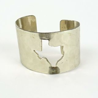 Miranda Lambert Rustic Cuff Silver Colored Metal Texas State Cut Out Thick Cuff