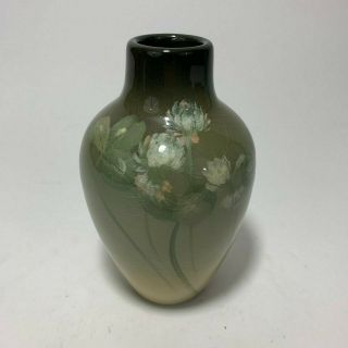1906 Caroline Steinle Rookwood Pottery Iris Glaze Clover Flower Vase