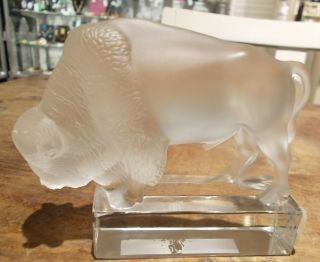 Lalique Bison / American Buffalo sculpture signed 3