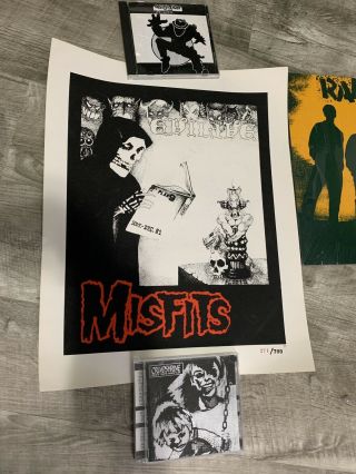 Vintage Misifits Evilive Silkscreened Poster Numbered Punk Danzig