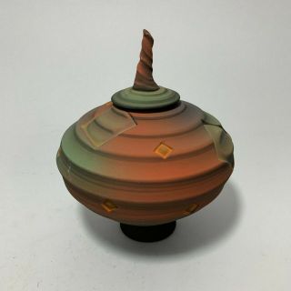 Fantastic Jim Kemp Studio Pottery Covered Jar - Fanciful & Fun Indiana Potter