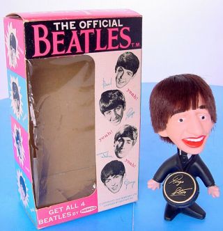 1964 Remco The Beatles Ringo Starr 5  Real Hair " Vinyl Figure Boxed