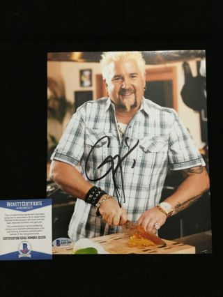 Guy Fieri Signed 8x10 Photo Beckett Bas Diners Drive Ins And Dives 1