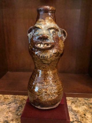 Marie Rogers Figural Face Jug Southern Folk Art Primative Pottery Estate Find 2
