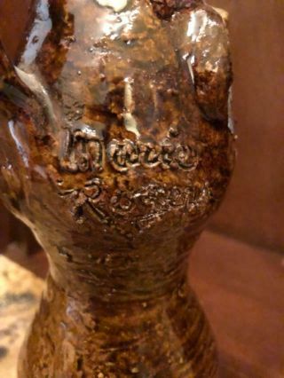 Marie Rogers Figural Face Jug Southern Folk Art Primative Pottery Estate Find 7