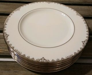 Lenox Federal Platinum Bone China 9.  25 " Luncheon Plates Set Of 8