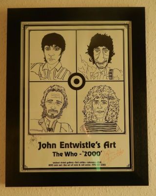 Framed John Entwistle Signed Poster ‘the Who - 2000’