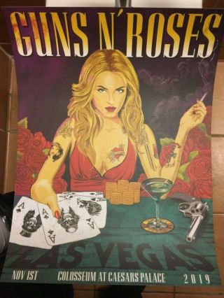 Guns N Roses Las Vegas Caesars Colosseum Event Poster 11/1 Numbered 170/200