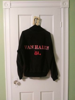 Vintage Van Halen Roadie Jacket Black Courdory With Orange Satin Lining.