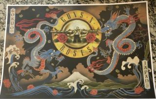 Guns N Roses Tokyo Limited Lithograph Dragon & Mt.  Fuji Raer Japan