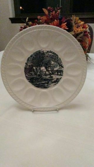 Royal China Currier And Ives Deviled Egg Plate