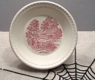 Royal China Currier And Ives Hostess Pink Or Red Candy Bowl " F " Series