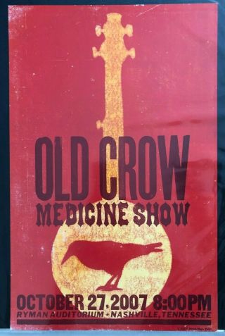 Old Crow Medicine Show Hatch Show Print Concert Poster Ryman Nashville 2007 Ocms