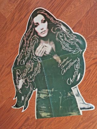 LIFE SIZE Cher 1975 Stars Rare Punch Out Promotional Poster - VERY RARE 8
