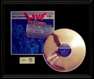 Motown Live At The Apollo Marvin Gaye Stevie Wonder Gold Record Disc Album Frame