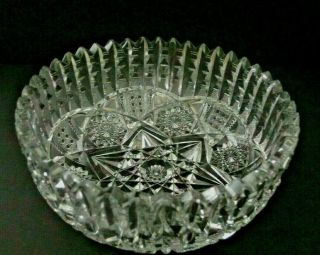 Rare Antique American Brilliant Cut Glass Abc Bowl