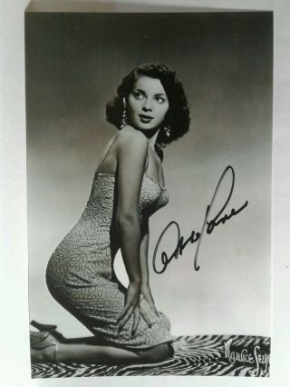 Abbe Lane Hand Signed Autograph 4x6 Photo - Sexy Actress & Singer