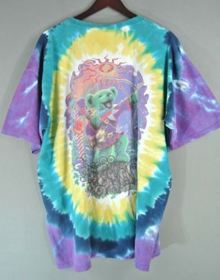 VTG Grateful Dead L Liquid Blue Tie Dye Summer 1998 Tour Concert T Shirt XL 3