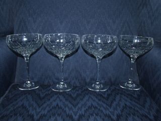 Mikasa Euc Crystal Artic Lights Champagne / Tall Sherbet Glasses X4 - Nr