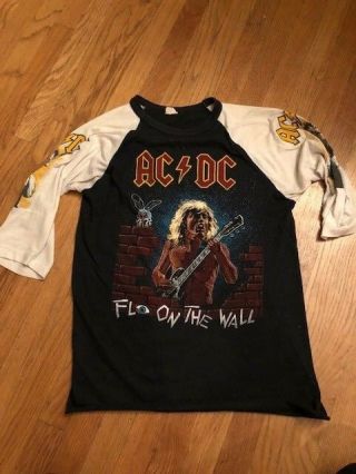 Ac/dc - Vintage Fly On The Wall Tour Shirt - Size S - Dead Stock - Vintage