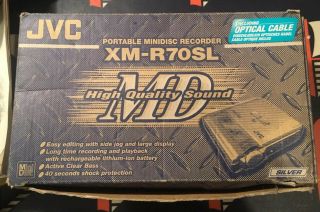 Vintage Jvc Xm - R70sl Portable Minidisc Recorder - Boxed Power Adapter 5 Mini Disc